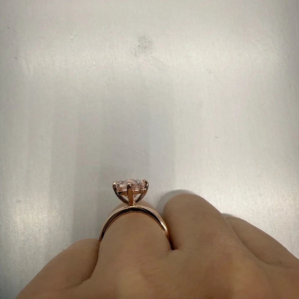 4.02 carat fancy pink antique cushion lab diamond compass prongs engagement ring - Picture 11 of 11